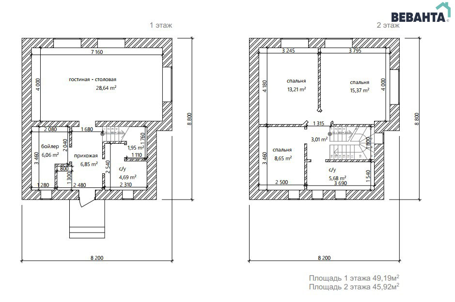проекты домов с площадью от 80 до 110 кв.м. в Тюмени