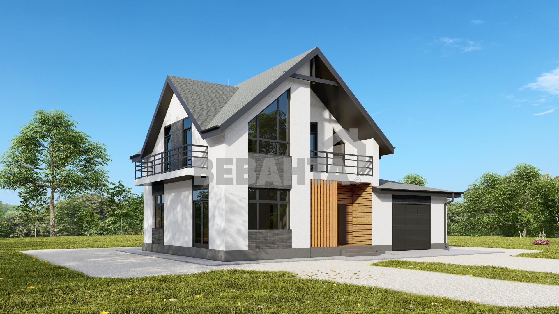 Проекты одноэтажных домов с двухскатной крышей